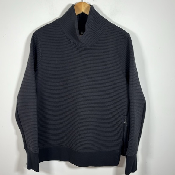 All in Motion Black High Neck Sweater XXL Zip Side Ribbed Sweatshirt Warm Comfy - Picture 7 of 7